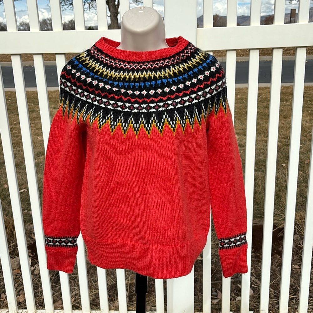 J. Crew Orange Wool Ski Sweater Size XS